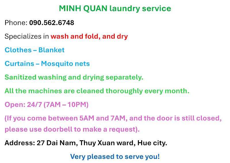 Ảnh bìa Giặt sấy Minh Quân laundry service