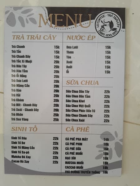 Hình ảnh Lu coffee - Trà trái cây - 3