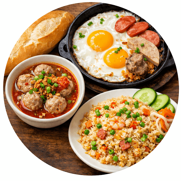 Ảnh bìa Bánh mì Xíu mại Ốp la Cơm chiên