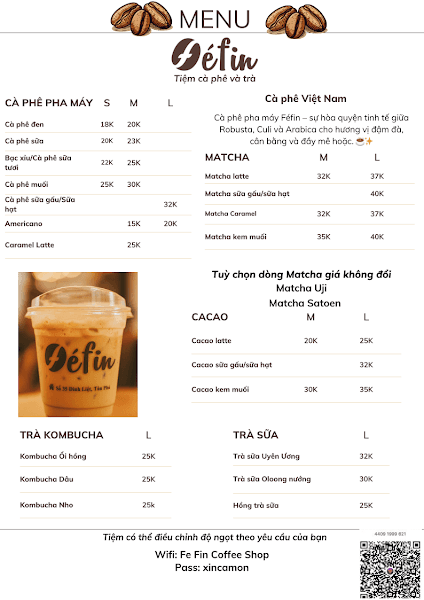 Hình ảnh Féfin - Tiệm Cà phê, Matcha & Cacao - 3