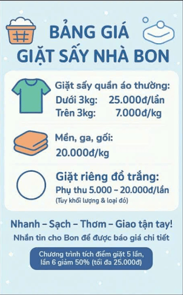 Hình ảnh GIẶT SẤY NHÀ BON - 3