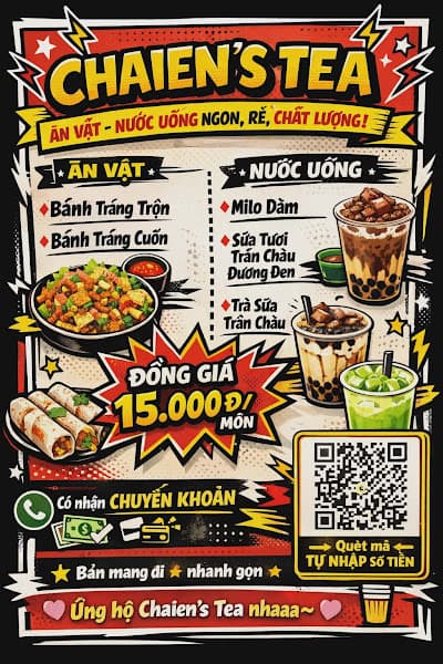 Hình ảnh Trà Sữa & Bánh Tráng Trộn Chaien - 3