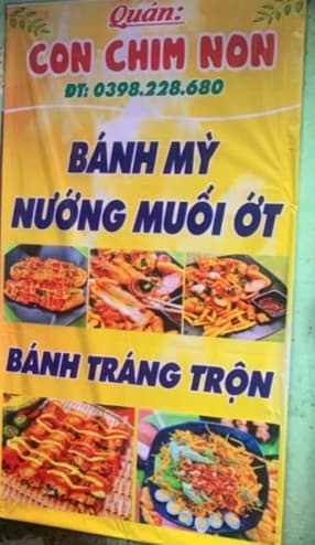 Hình ảnh Bánh mỳ nướng muối ớt, Bánh tráng trộn, cuộn,nướng, con chim non - 3