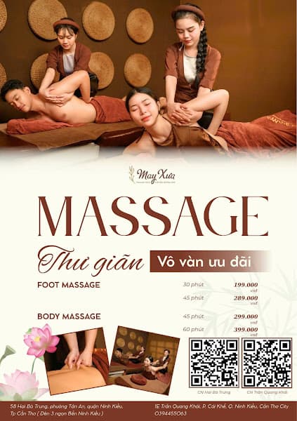 Ảnh bìa MAY XƯA Massage 2 - Body & Foot Massage, Sauna, Gội đầu dưỡng sinh, Ngâm bồn thảo dược, Tắm tẩy tế bào chết toàn thân